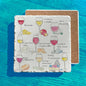 Wine & Cheese Pairing Watercolor Tumbled Edge Stone Trivet