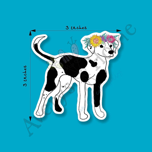 Catahoula Farm Herding Dog 3" White Vinyl Die-Cut Sticker