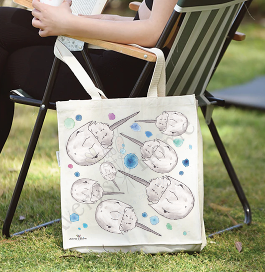 Horseshoe Crab Organic Cotton Beach Tote Bag