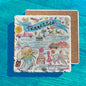 Tennessee State Icons Map Souvenir Tumbled Stone Trivet