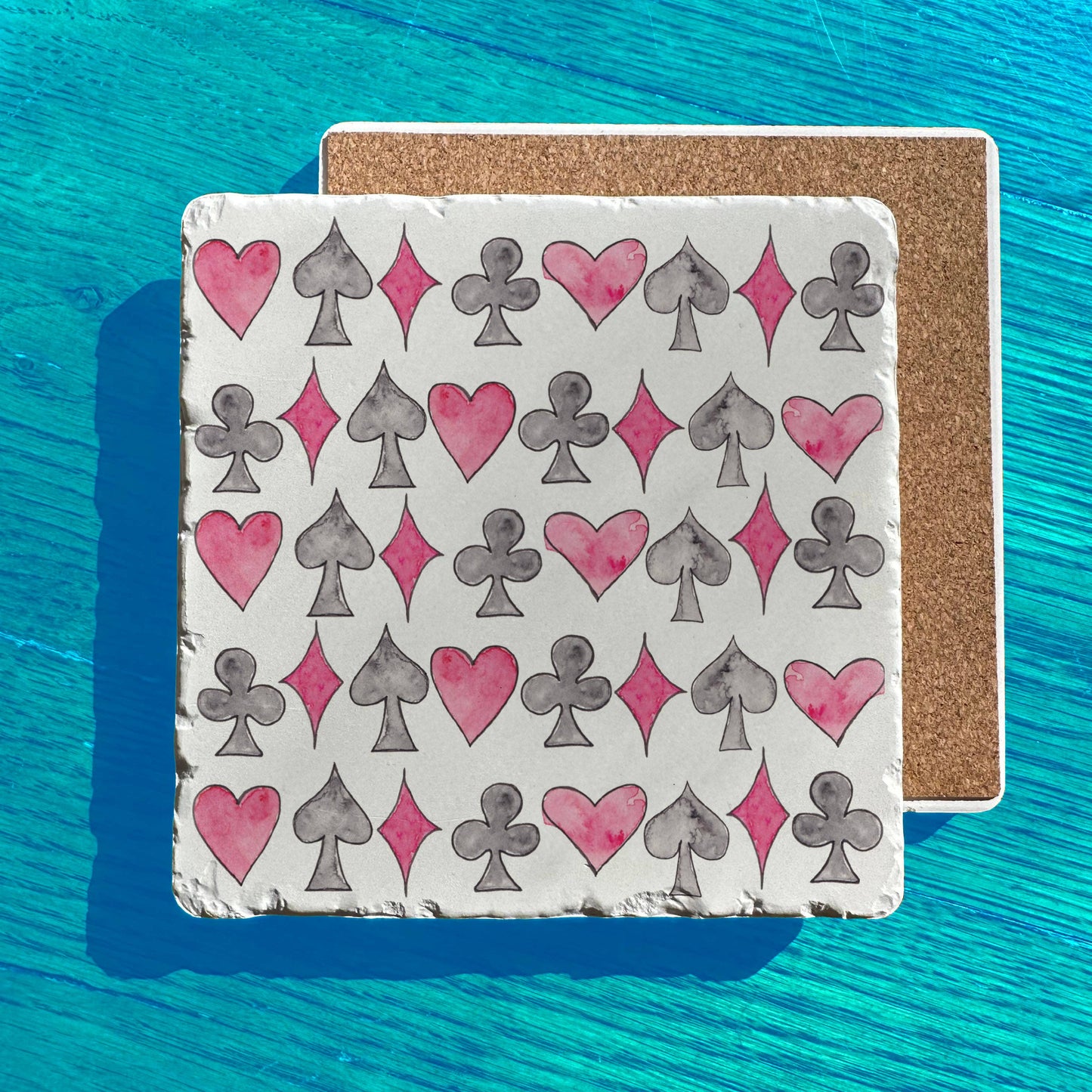 Bridge Canasta Euchre Gin Rummy Tumbled Edge Stone Trivet