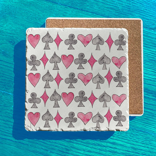 Bridge Canasta Euchre Gin Rummy Tumbled Edge Stone Trivet