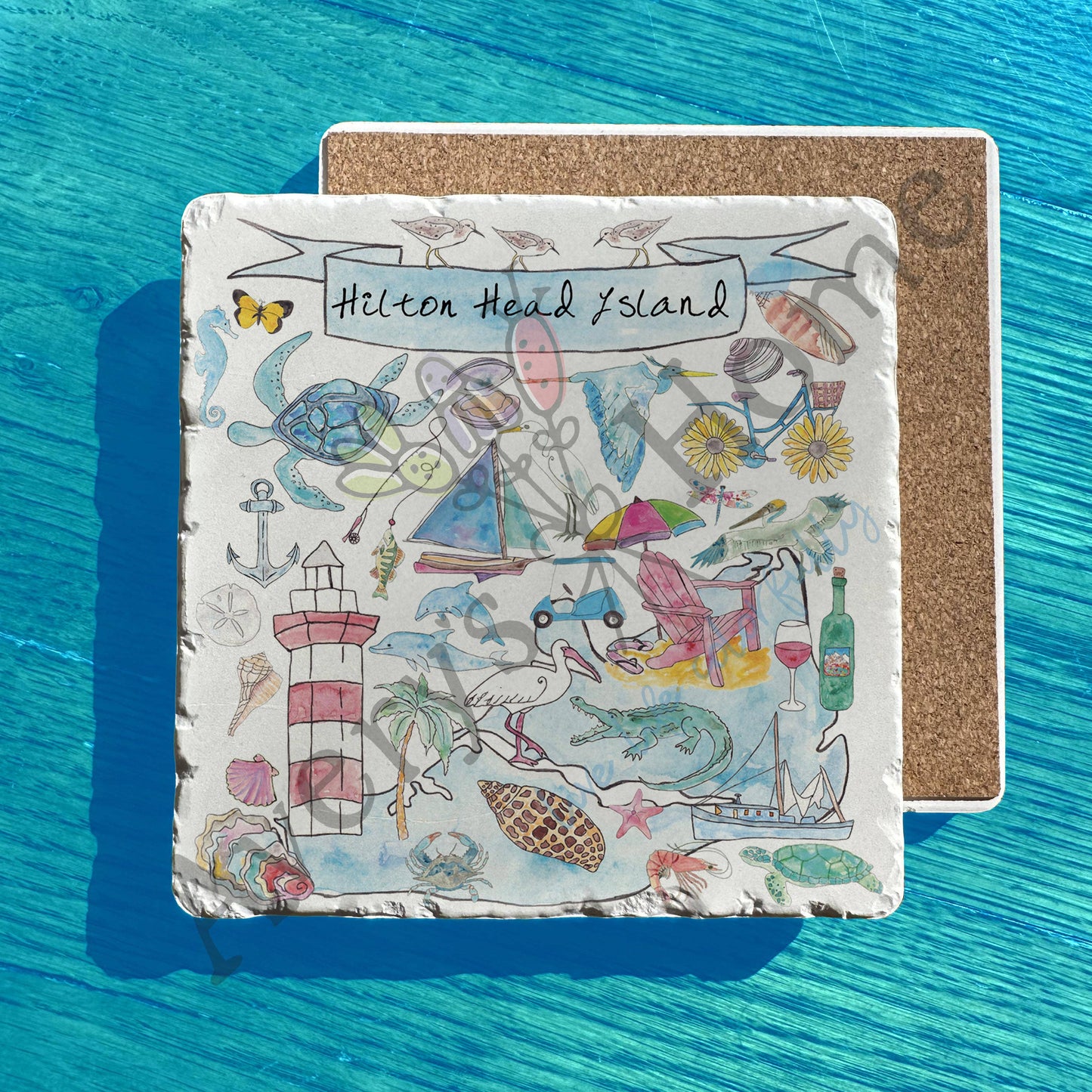 Custom/Locale Hilton Head Island Tumbled Stone Trivet