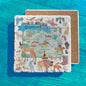 Wyoming State Icon Map Watercolor Tumbled Edge Stone Trivet