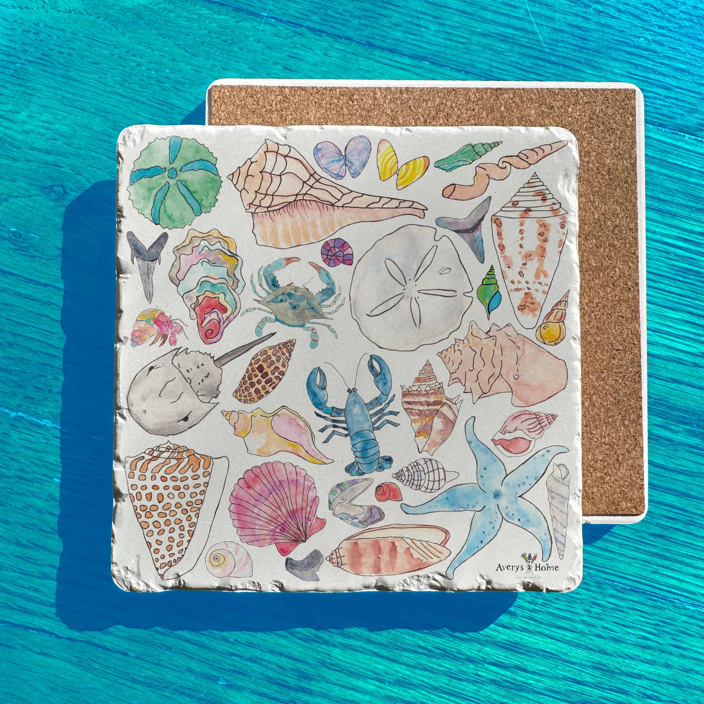 Sea Shell Collector Tumbled Stone Trivet – Beachcomber Gift