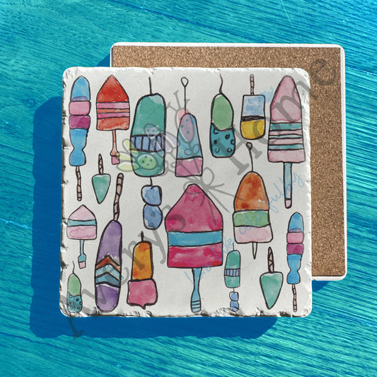 Lobster Bouey Things Watercolor Art Tumbled Stone Trivet