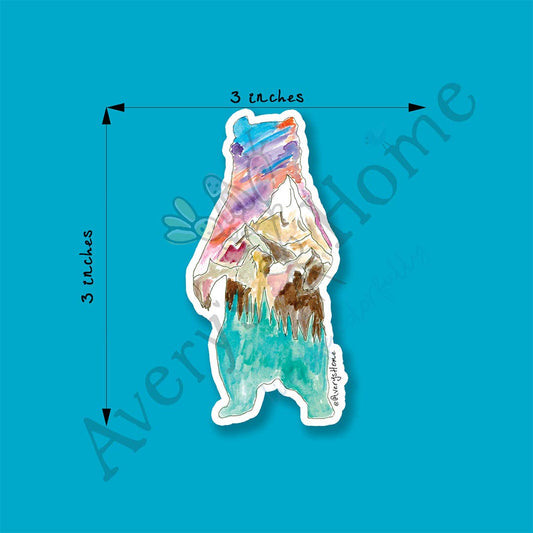 Mountain Bear Art Permanant 3" Vinyl Die-Cut Sticker