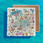 Texas State Icon Map Watercolor Tumbled Edge Stone Trivet