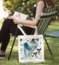 Watercolor Shark Teeth Customizable Organic Cotton Tote Bag