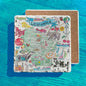 Wisconsin State Icons Map Tumbled Stone Trivet