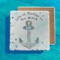Life is Better at the Beach Anchor Tumbled Edge Stone Trivet