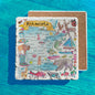 Minnesota State Icon Map Watercolor Tumbled Stone Trivet