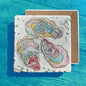 Colorful Watercolor Oyster Art Tumbled Stone Trivet