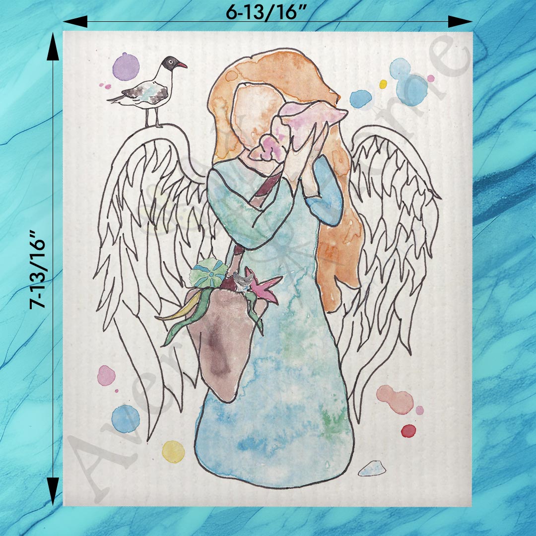 Angel of the Beach Swedish Dishcloth
