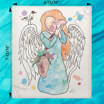 Angel of the Beach Swedish Dishcloth