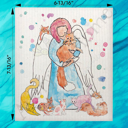 Angel of Cats Swedish Dishcloth – Comfort for Cat Lovers