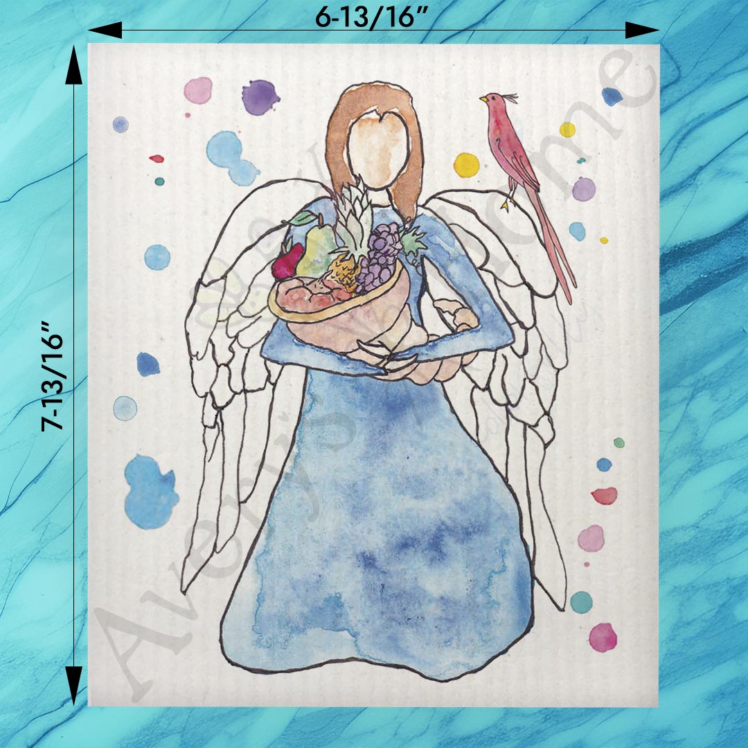 Angel of Gratitude Swedish Dishcloth – Thanksgiving Blessing