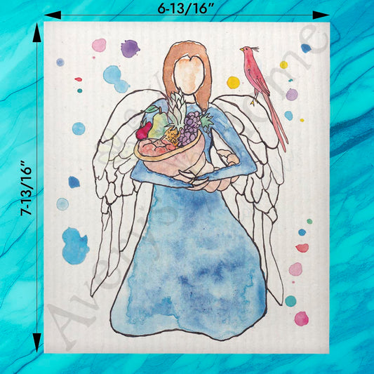 Angel of Gratitude Swedish Dishcloth – Thanksgiving Blessing