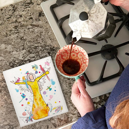 Angel of Joy Swedish Dishcloth – Holiday Spirit Gift