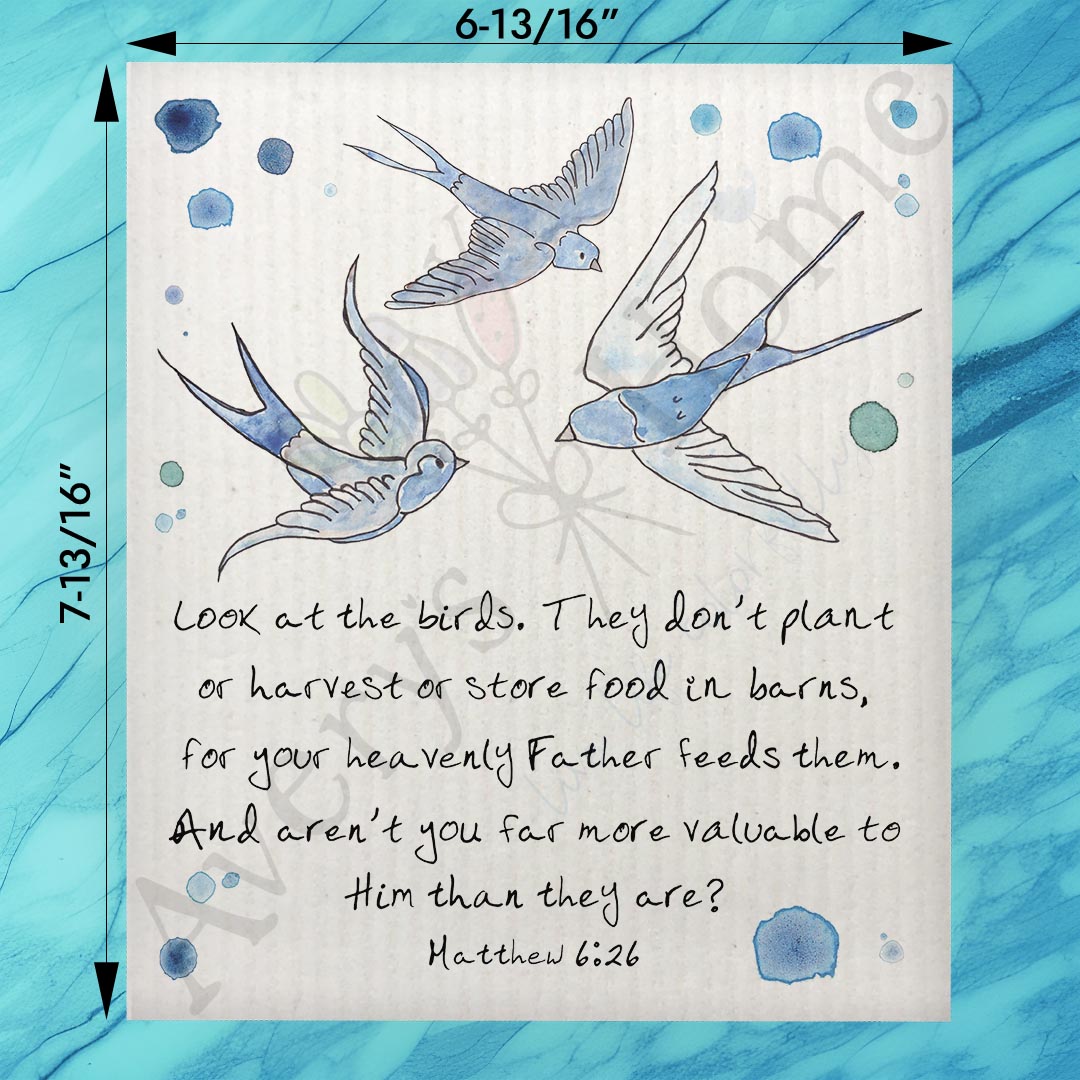 Our Lord Feeds the Birds Swedish Dishcloth – Faithful Decor