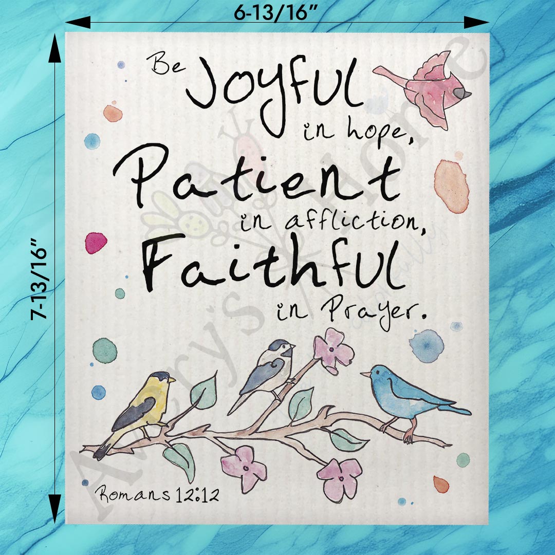 Be Joyful Swedish Dishcloth – Bible Verse Bird Gift