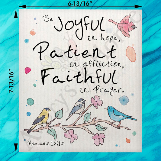 Be Joyful Swedish Dishcloth – Bible Verse Bird Gift