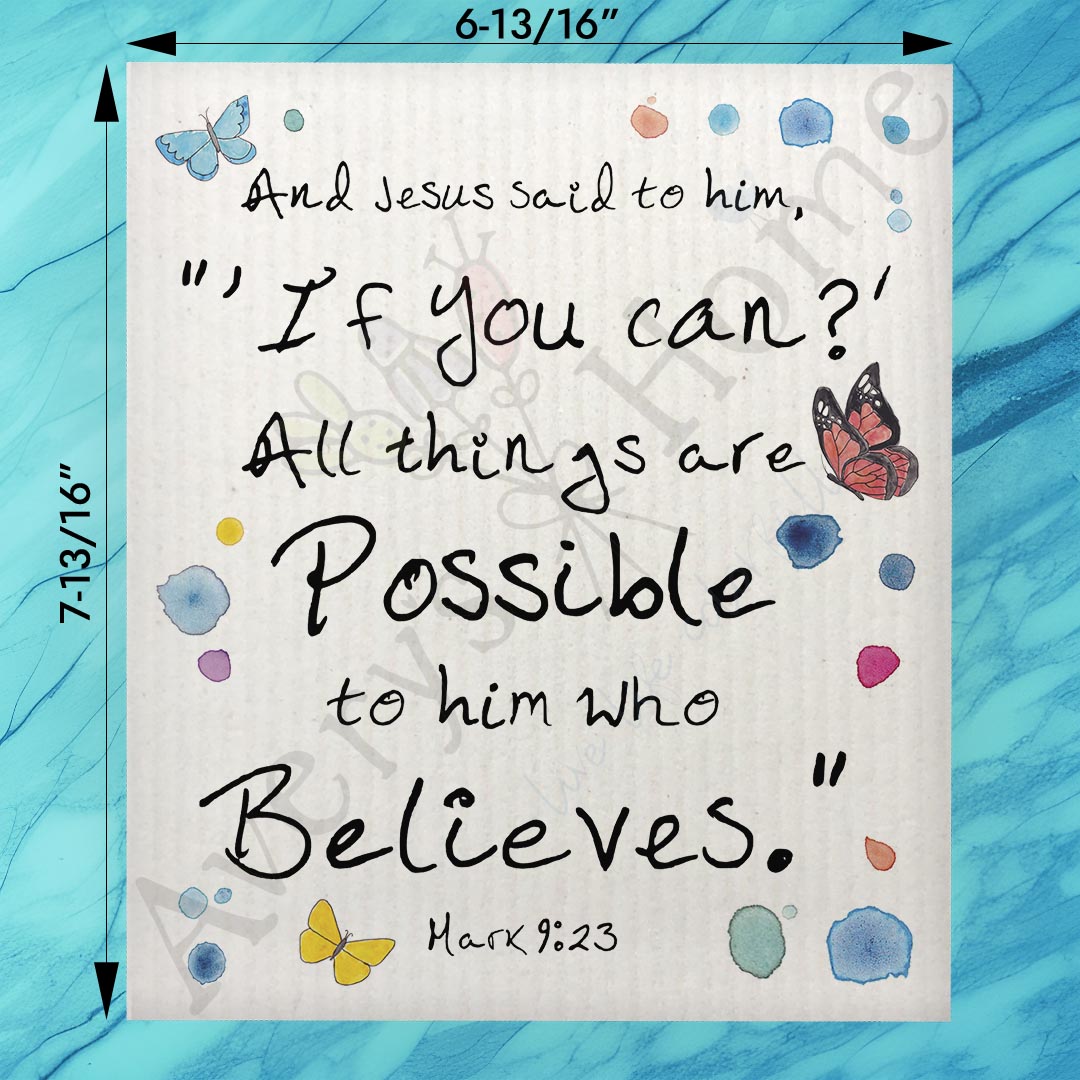 All Things Are Possible Swedish Dishcloth – Faith Decor