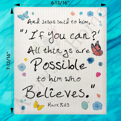 All Things Are Possible Swedish Dishcloth – Faith Decor