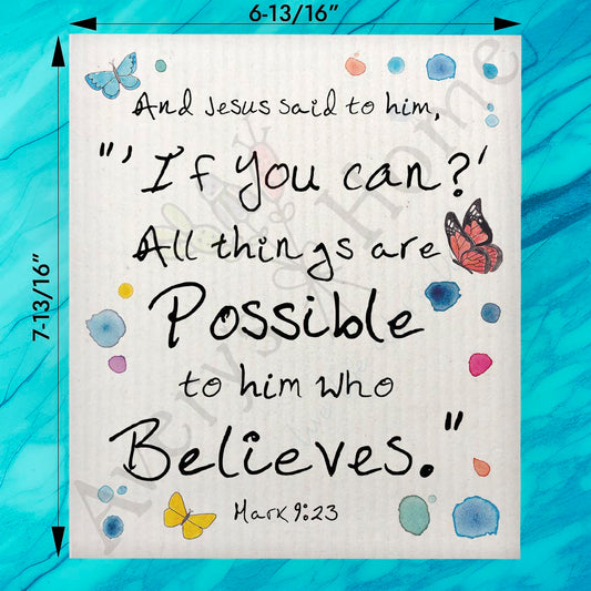 All Things Are Possible Swedish Dishcloth – Faith Decor