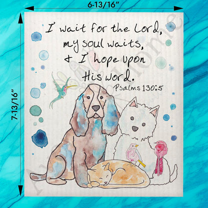 My Soul Waits on the Lord Swedish Dishcloth – Hope Gift