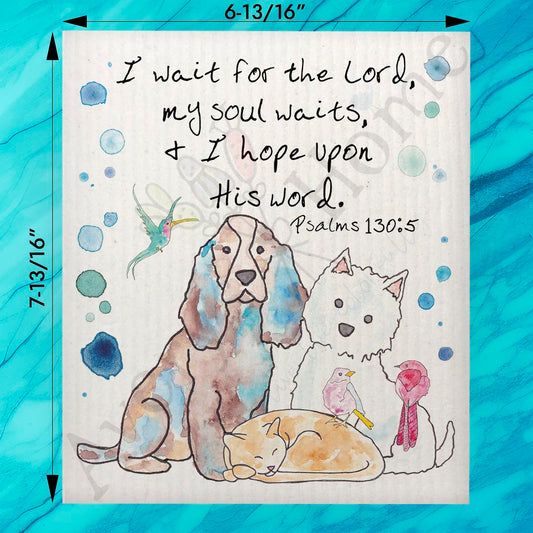 My Soul Waits on the Lord Swedish Dishcloth – Hope Gift
