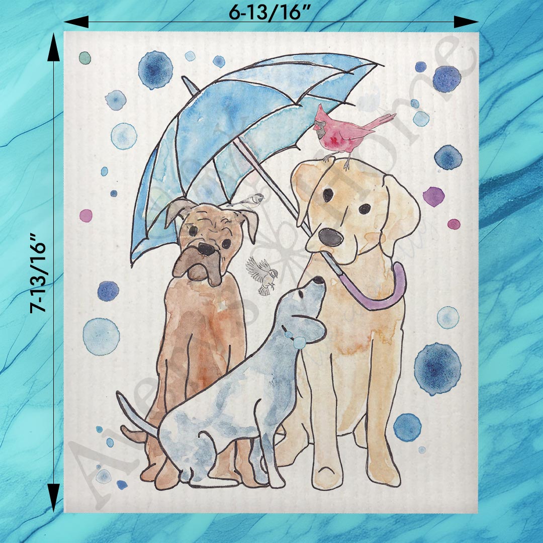 Sympathy Dog & Bird Swedish Dishcloth – Pet Loss Comfort