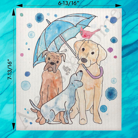 Sympathy Dog & Bird Swedish Dishcloth – Pet Loss Comfort