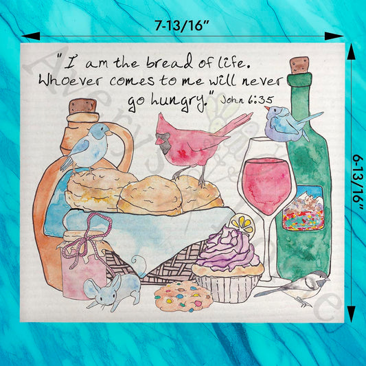 Food, Wine & Jesus Swedish Dishcloth – Faithful Kitchen Decor