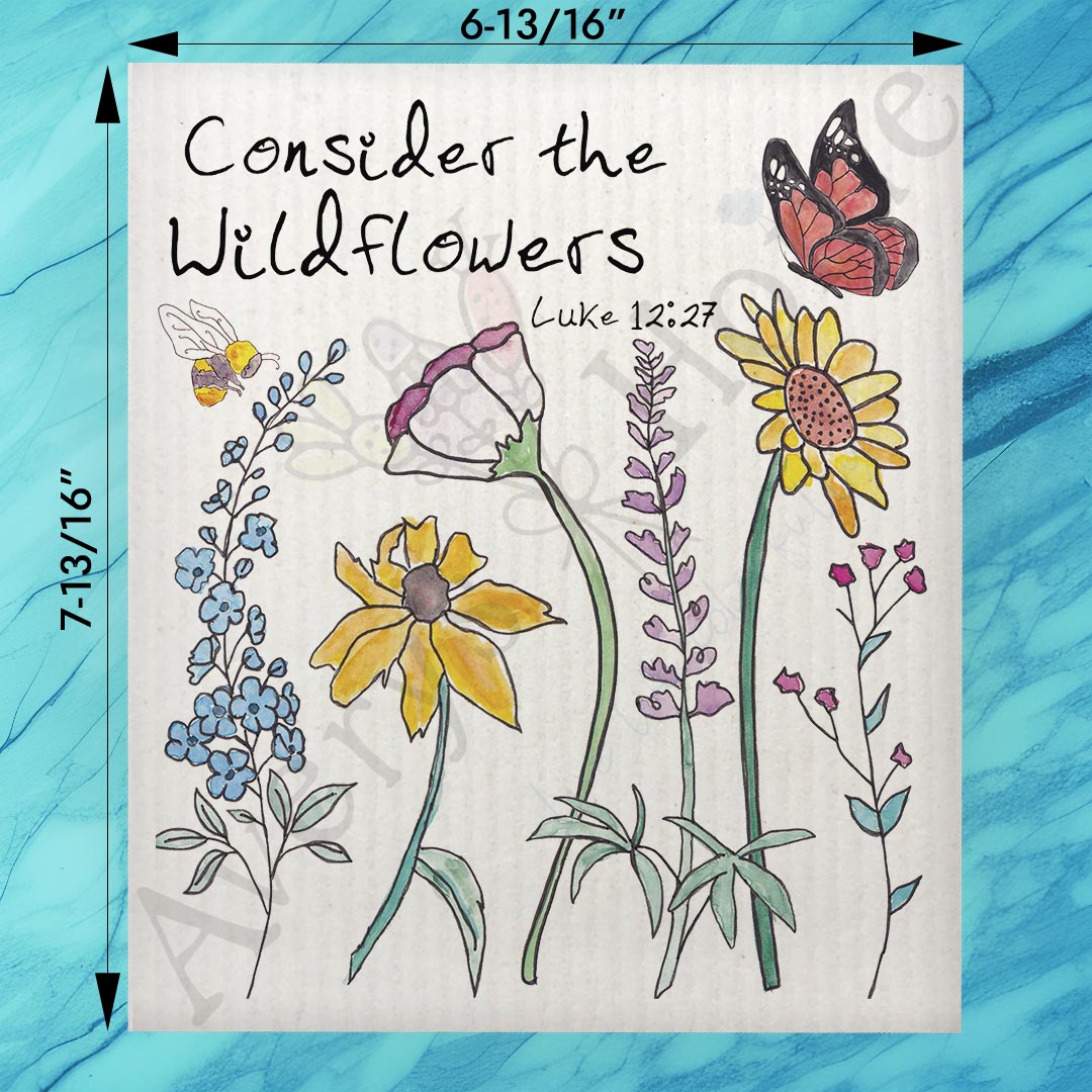 Consider the Wildflowers Swedish Dishcloth – Summer Faith Decor