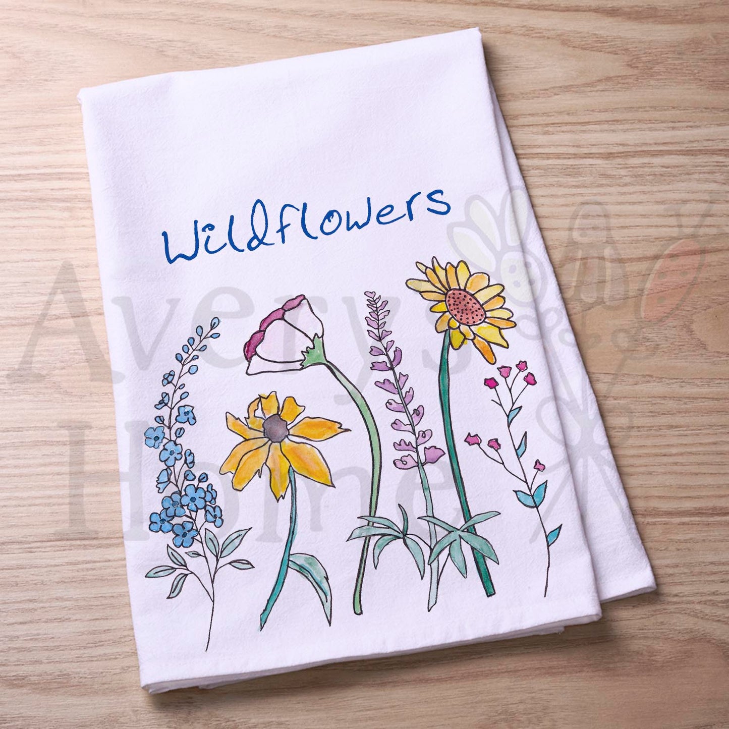 Spring & Summer Wildflowers Tea Towel – Summer Decor