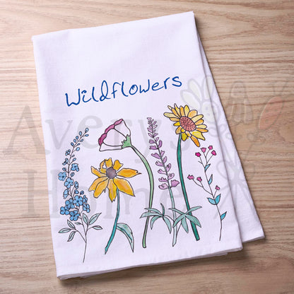 Spring & Summer Wildflowers Tea Towel – Summer Decor