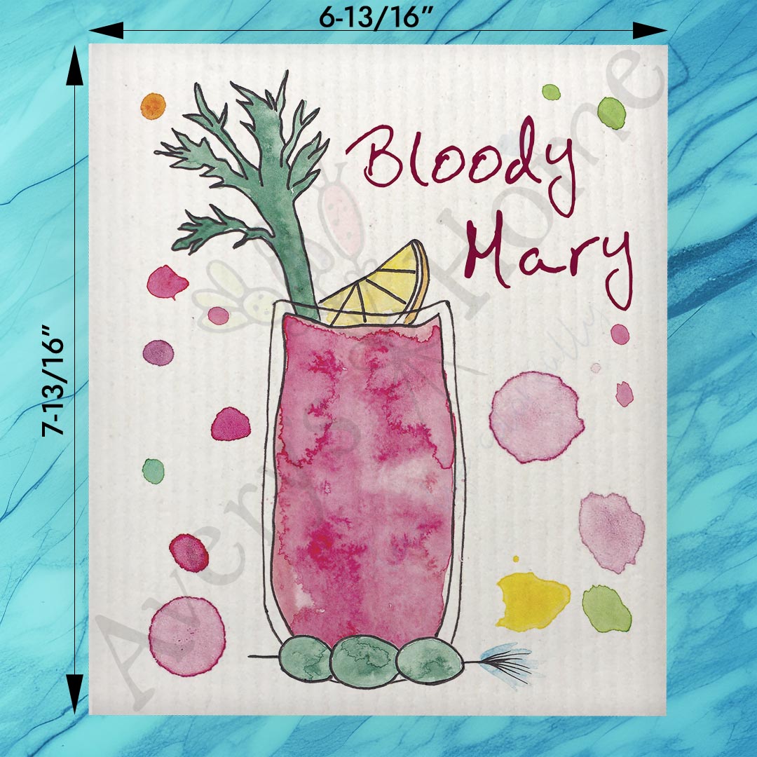 Bloody Mary Swedish Dishcloth – Brunch Gift Decor