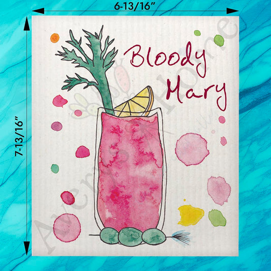 Bloody Mary Swedish Dishcloth – Brunch Gift Decor