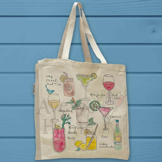 Alcohol Organic Cotton Tote Bag – Funny Cocktail Gift