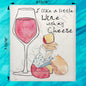 Wine & Cheese Swedish Dishcloth – Pairing Humor Gift