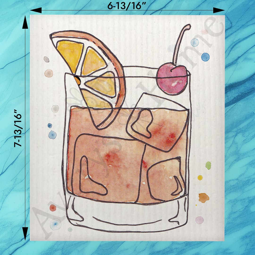 Happy Hour Swedish Dishcloth – Cocktail Time Gift