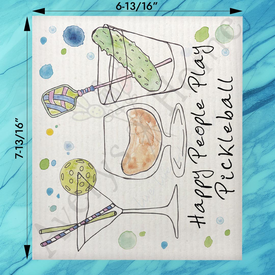 Happy Pickleball Swedish Dishcloth – Sporty Gift Decor