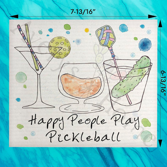 Happy Pickleball Swedish Dishcloth – Sporty Gift Decor