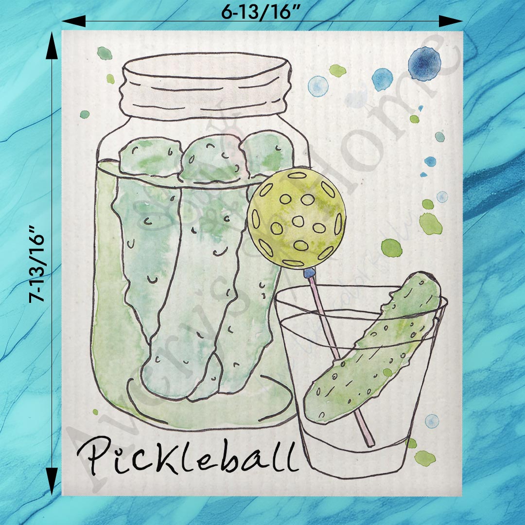Pickleball Pickle Swedish Dishcloth – Drink Humor Gift