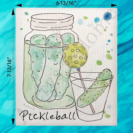 Pickleball Pickle Swedish Dishcloth – Drink Humor Gift