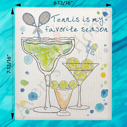 Tennis Season Swedish Dishcloth – Match Day Gift