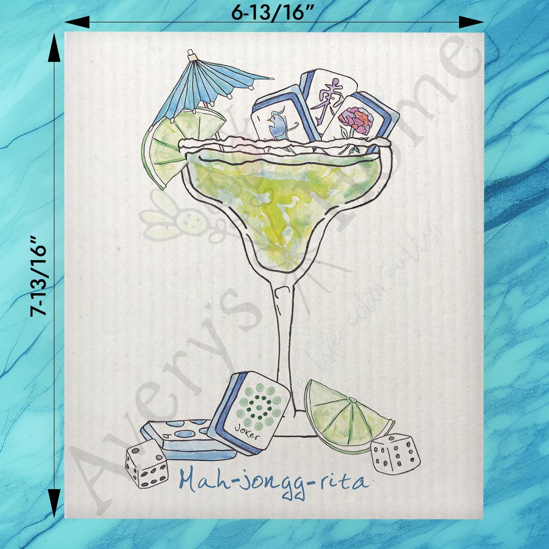 Mahjong Rita Swedish Dishcloth – Tile Game Night Gift