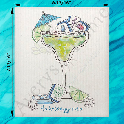 Mahjong Rita Swedish Dishcloth – Tile Game Night Gift