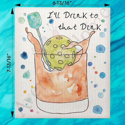 Pickleball & Dinks Swedish Dishcloth – Sporty Humor Gift